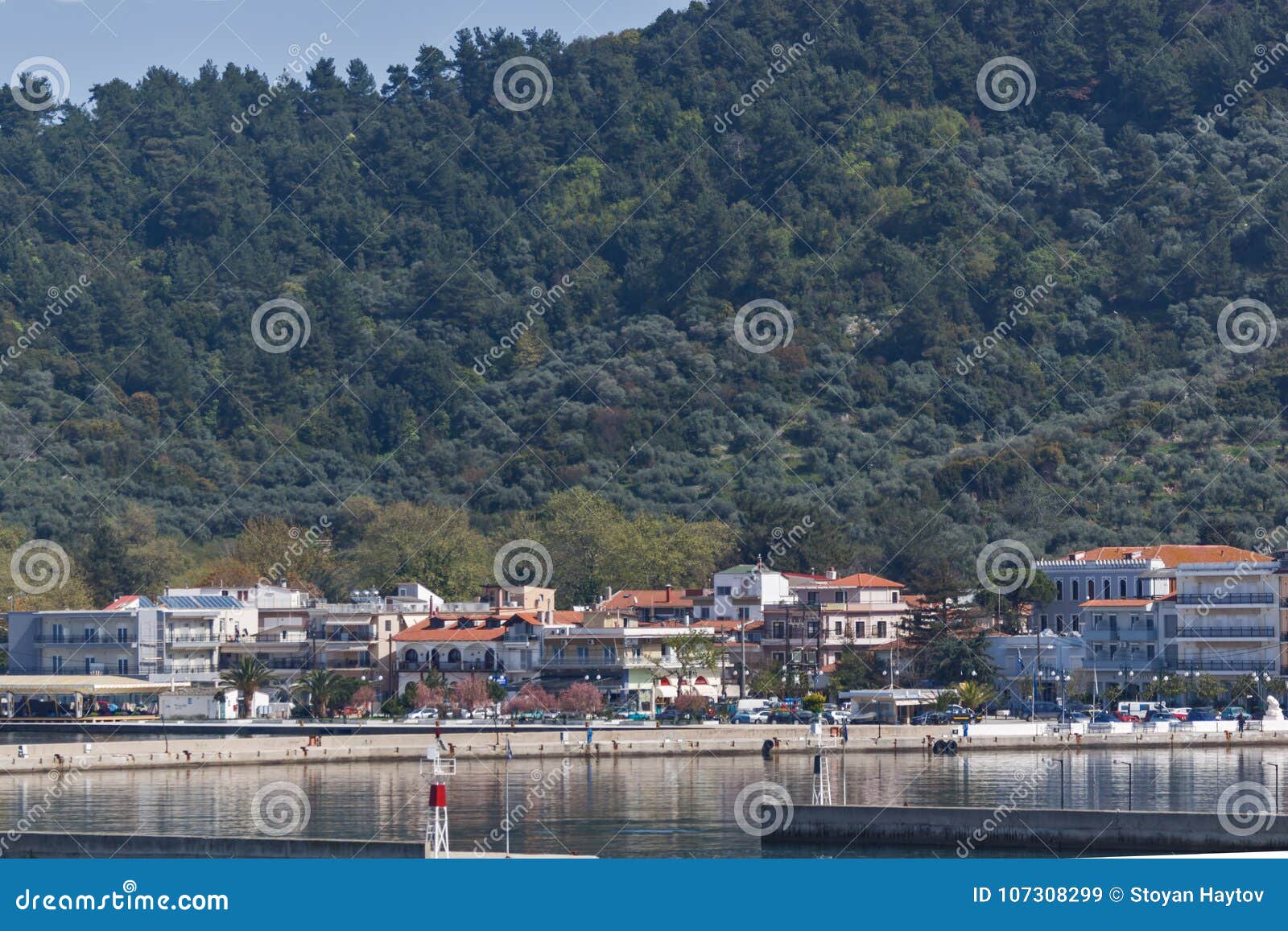 Panoramic View of Thassos Town, East Macedonia and Thrace, Greece ...
