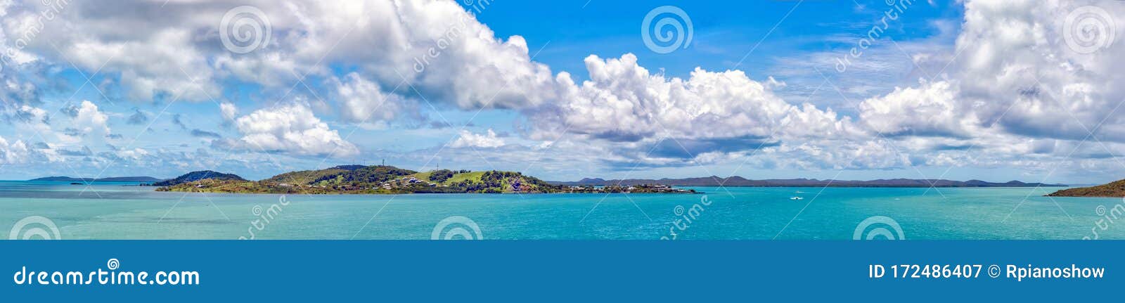 panoramic view of the thursday island in the torres strait at the most northern part of australia