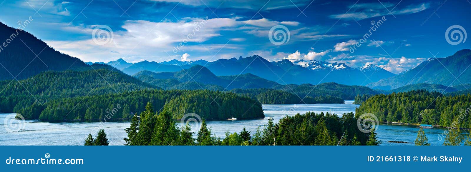 panoramic view of tofino, vancouver island, canada