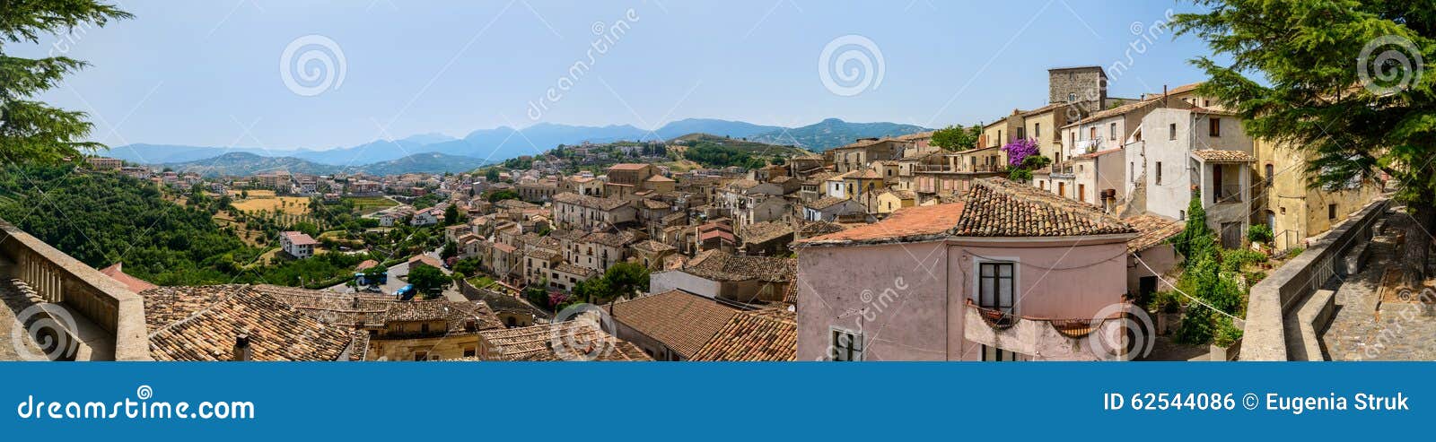 panoramic view from tomaso campanella square, altomonte.
