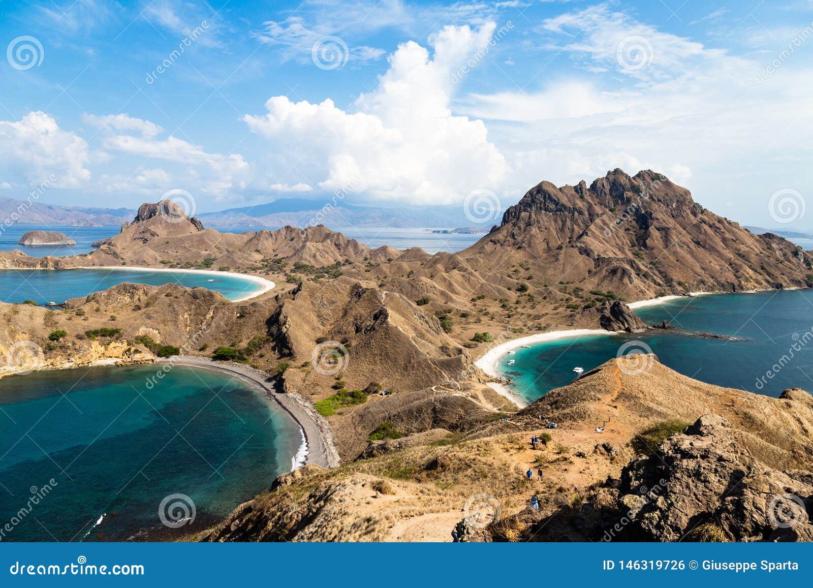 panoramic view from the top of padar island in komodo national park in autumn, lubuan bajo, indonesia
