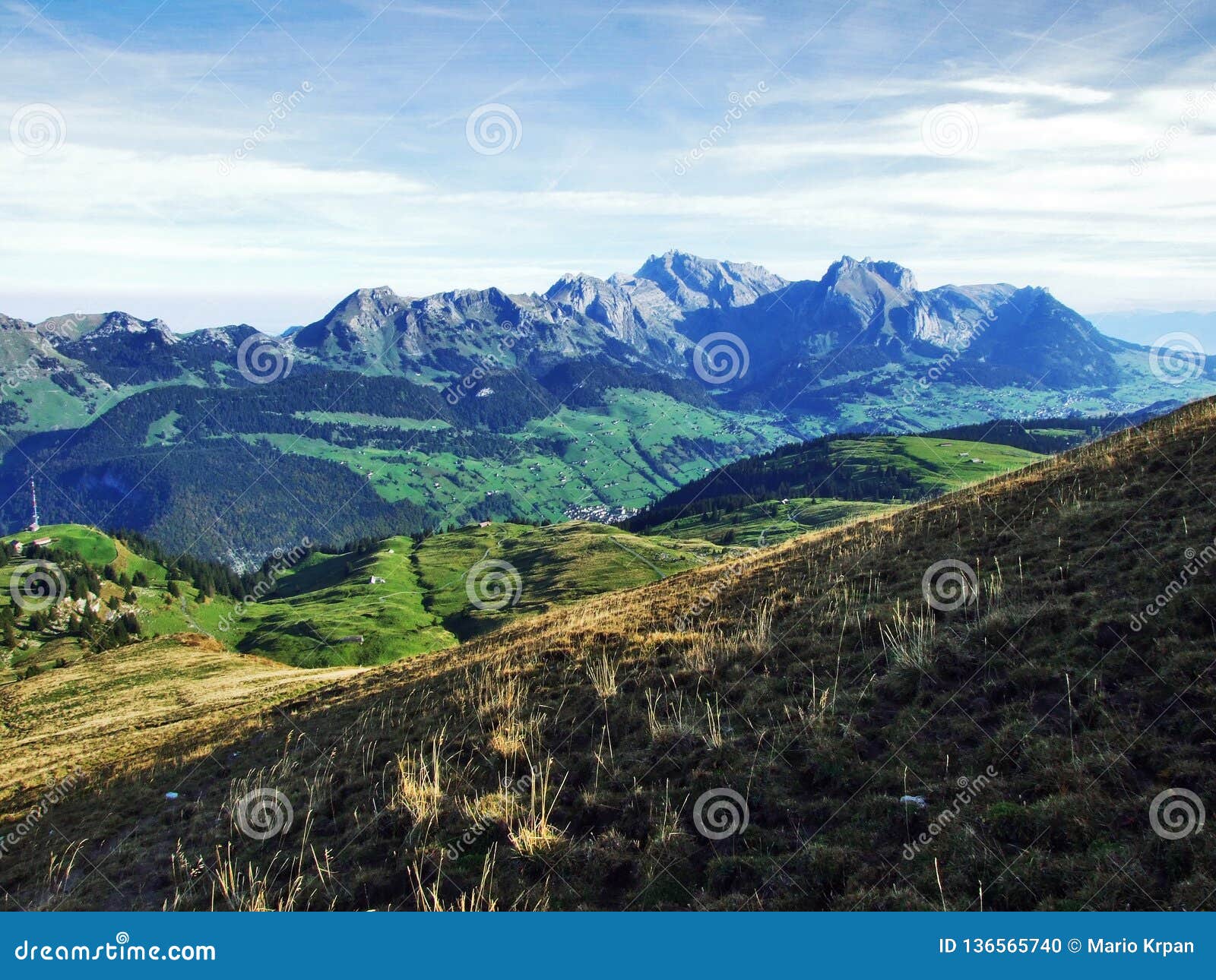panoramic view from the top of selun in the churfirsten mountain range