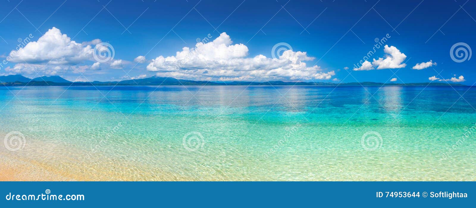 panoramic view of tropical beach.