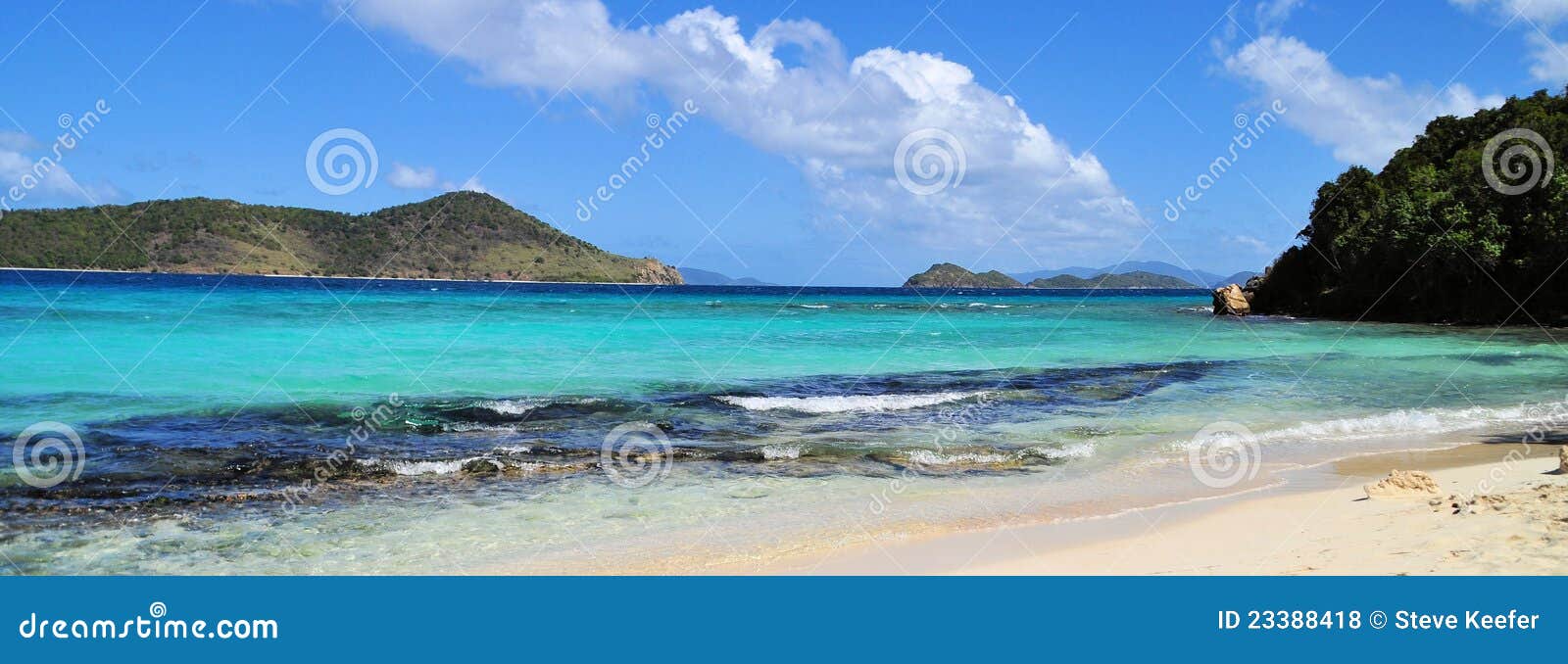 A Panoramic View of a Tropical Carribean Beach Stock Photo - Image of ...