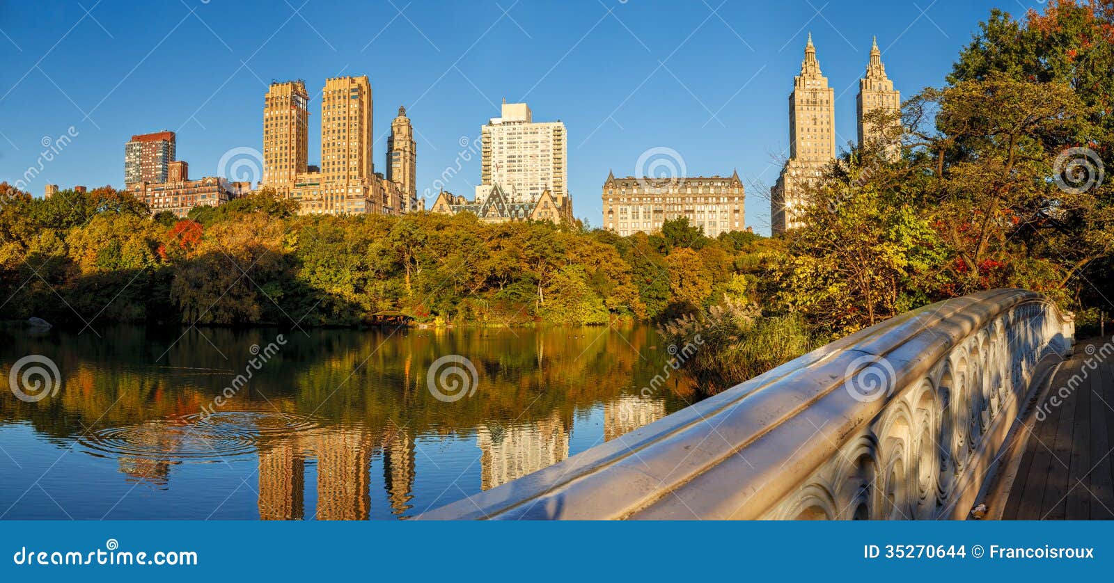 panoramic view of upper west side from the bow bri