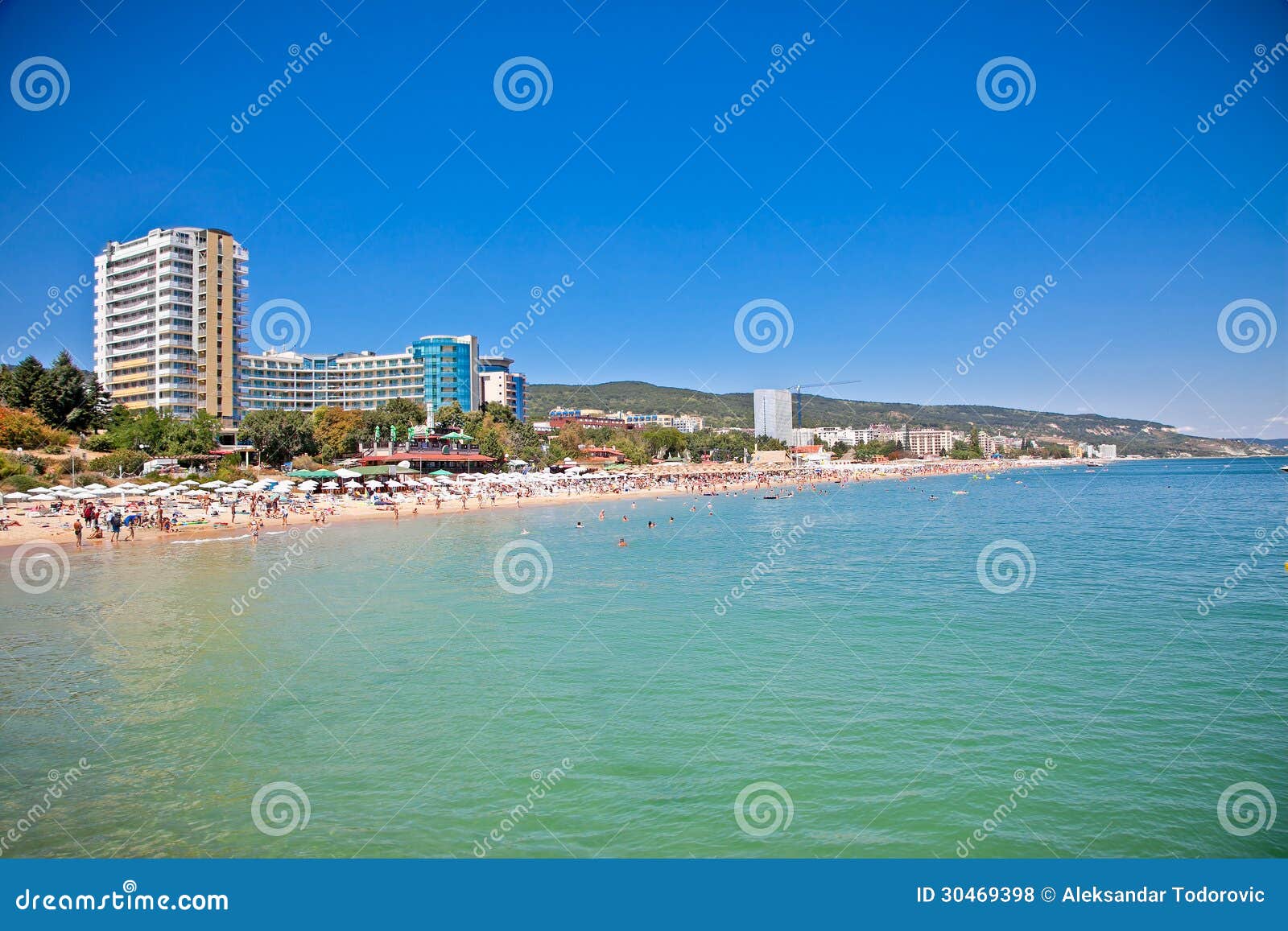 panoramic view on varna beach in bulgaria.