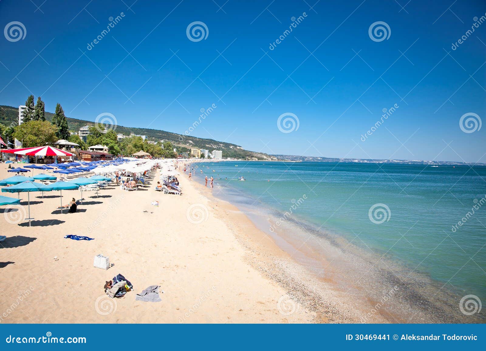 panoramic view on varna beach in bulgaria.