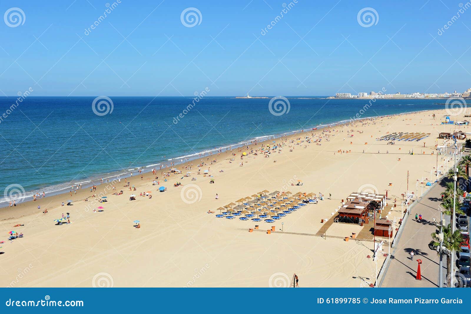 Panoramic View of Victoria Beach, Costa De La Luz, Cadiz, Andalusia