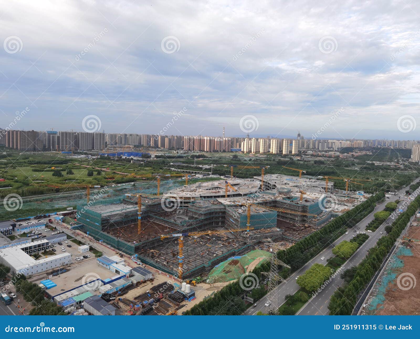 Panoramic View of Xi`an Urban Complex Stock Image Image of buildings, high 251911315