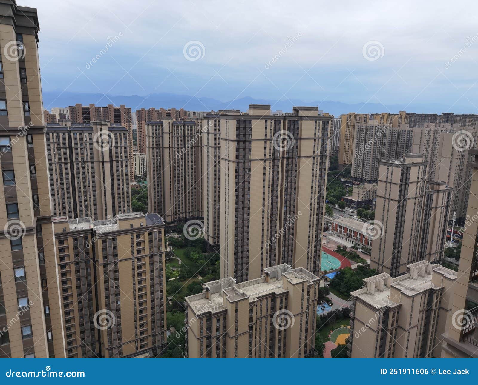 Panoramic View of Xi`an Urban Complex Stock Photo Image of landscape, leisure 251911606