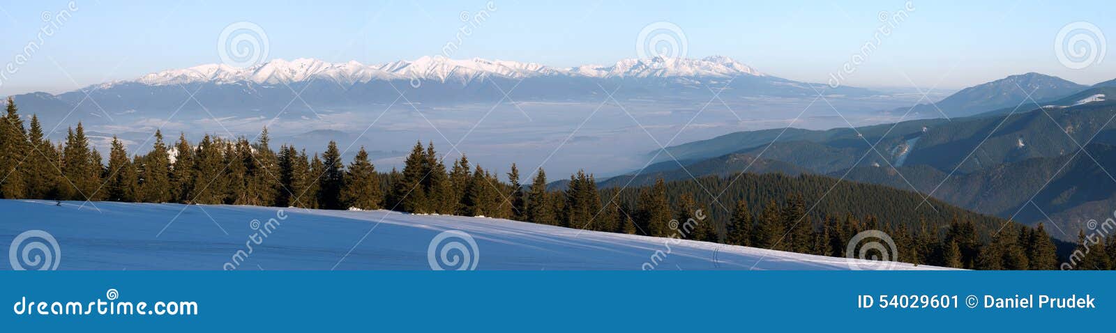 panoramic wintry view of high tartas mountains