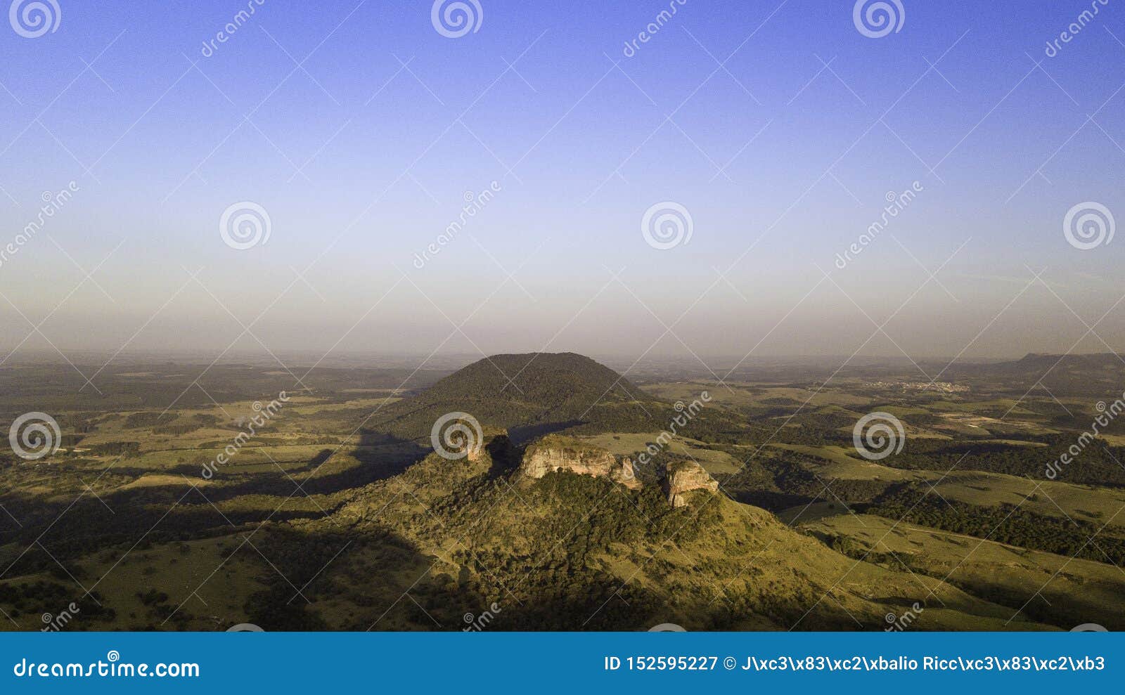 panoramica with drone of indian stone in the region of botucatu. interior of the state of sÃÂ£o paulo. brazil