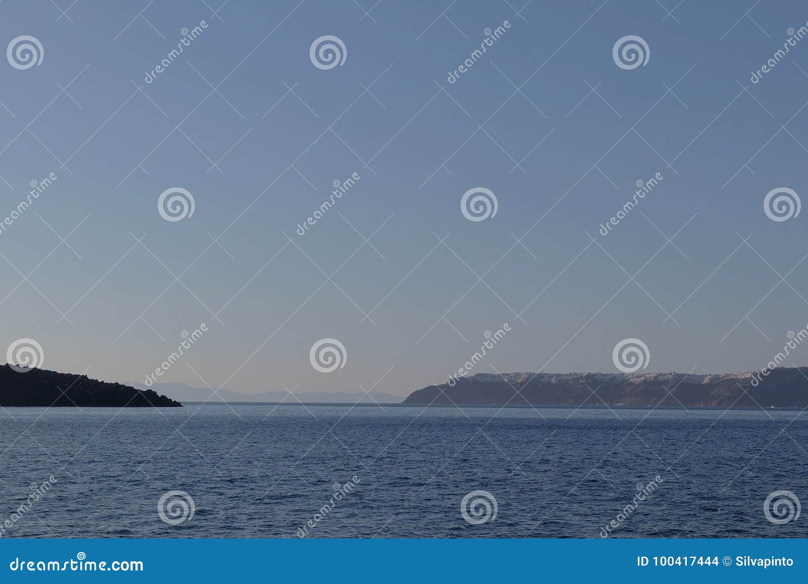 panoramica of fira, santorini view of the sea