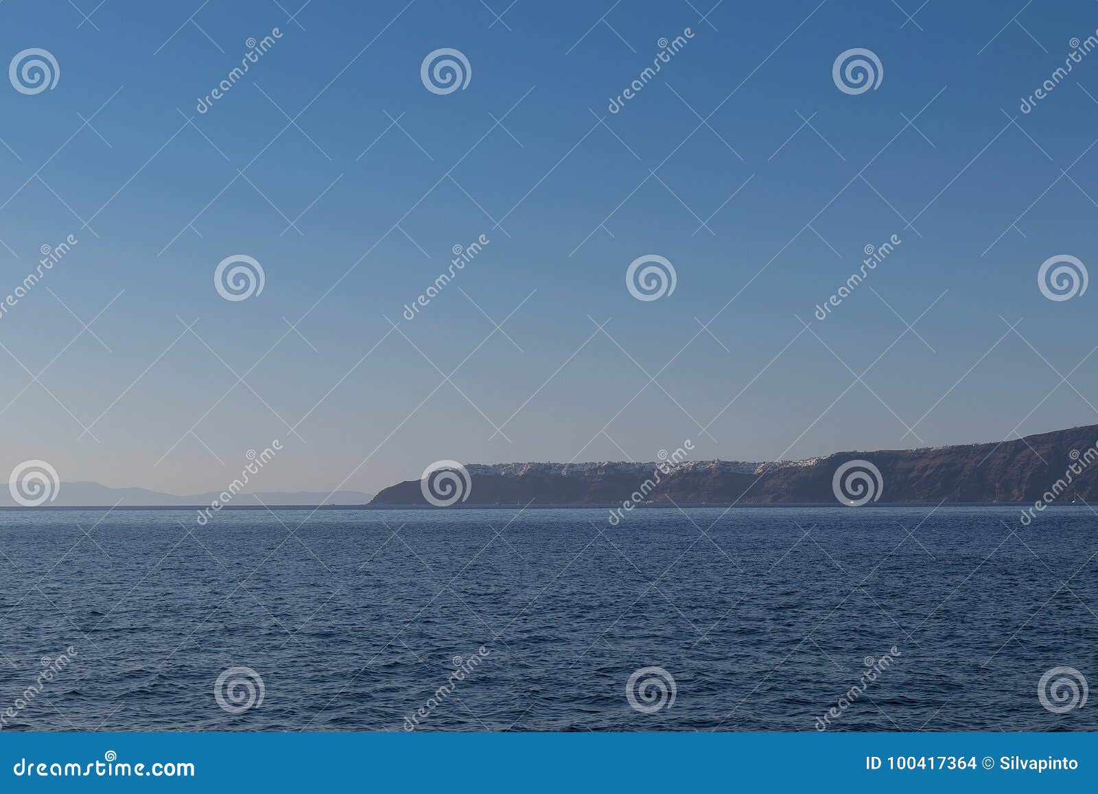 panoramica of fira, santorini view of the sea