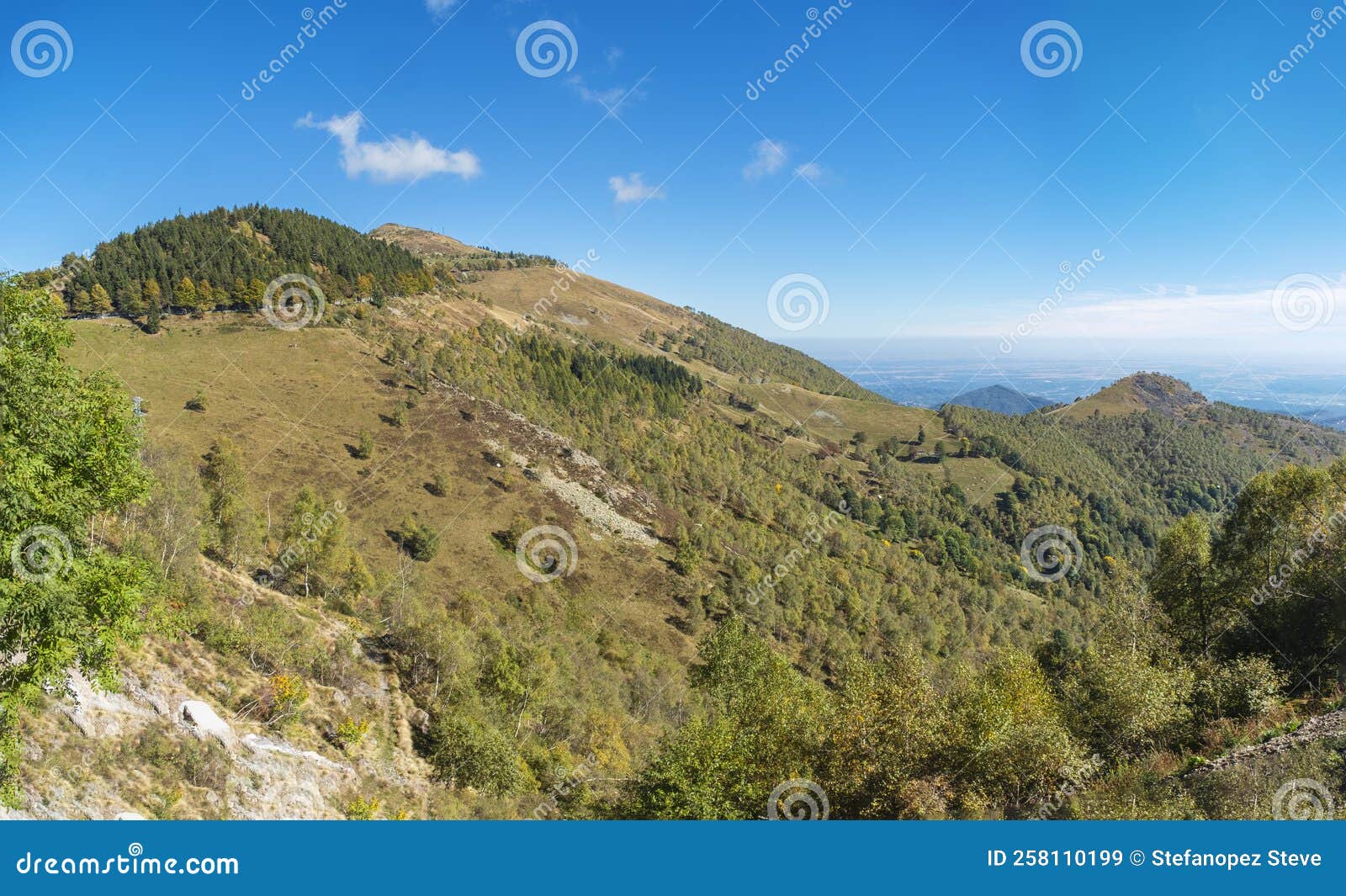 the panoramica zegna viewpoint, piedmont, northern italy. color image