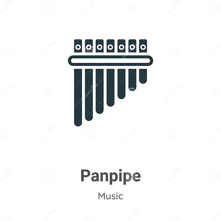 Panpipe Vector Icon on White Background. Flat Vector Panpipe Icon