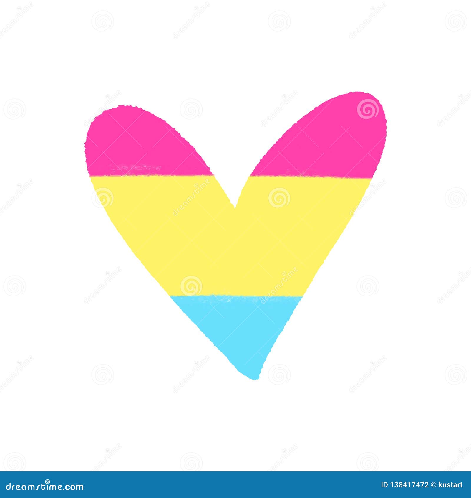 Pansexual Pride Flag, Form of Heart Symbol. Sexual Minorities, Gays and ...