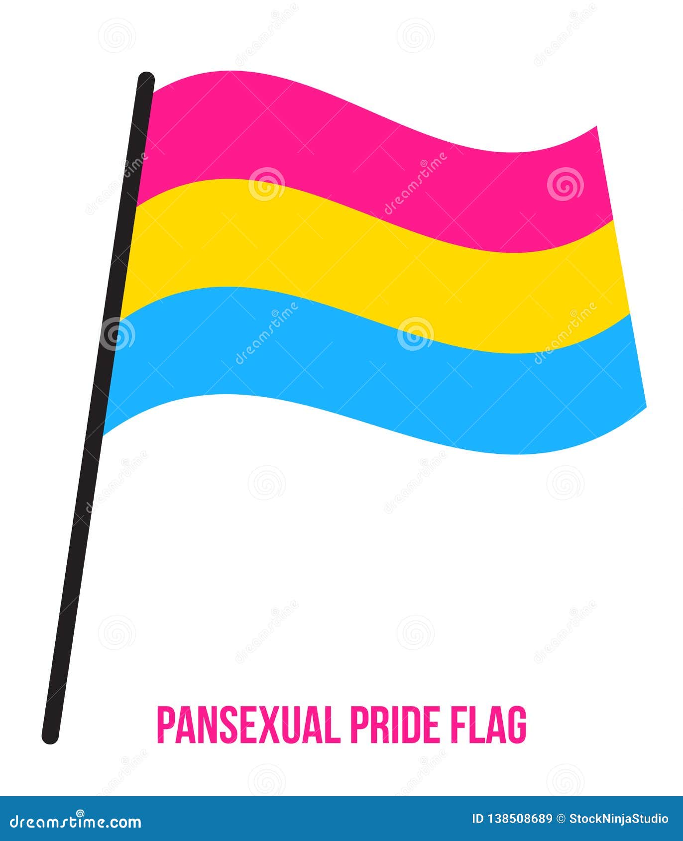 Pansexual Pride Flag In Vector Illustration Symbol For The Pansexual Community To Use Stock Vector Illustration Of Pole Bisexual 138508689