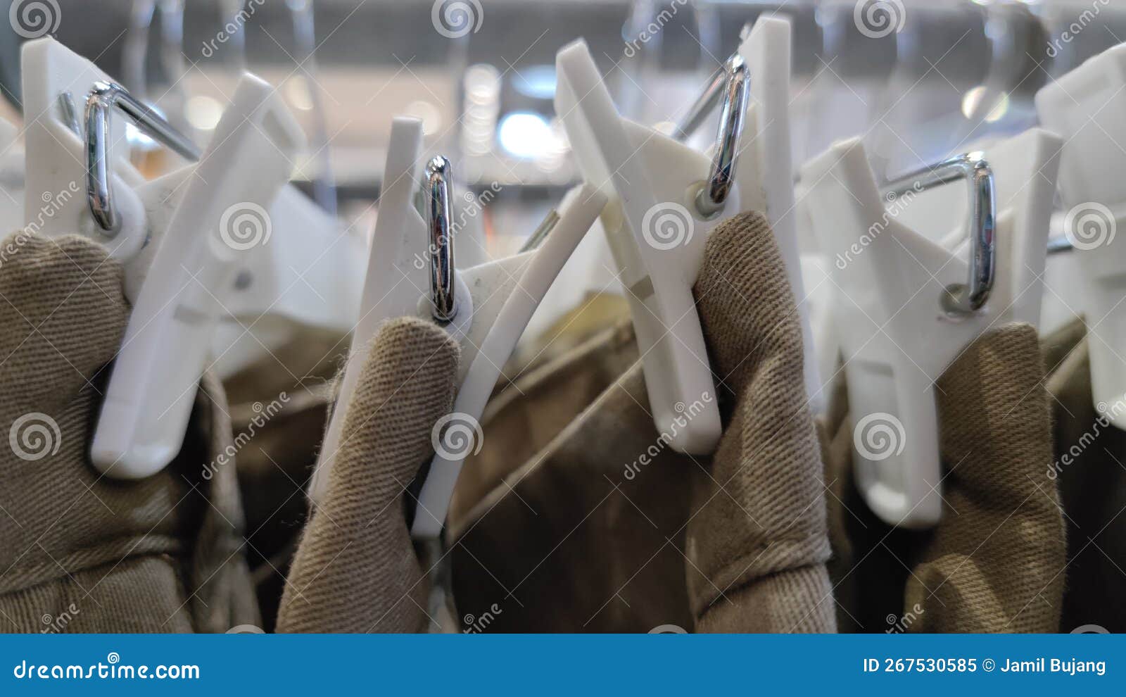 Pant Hangers with Metal Clips Stock Image Image of clothing, wood