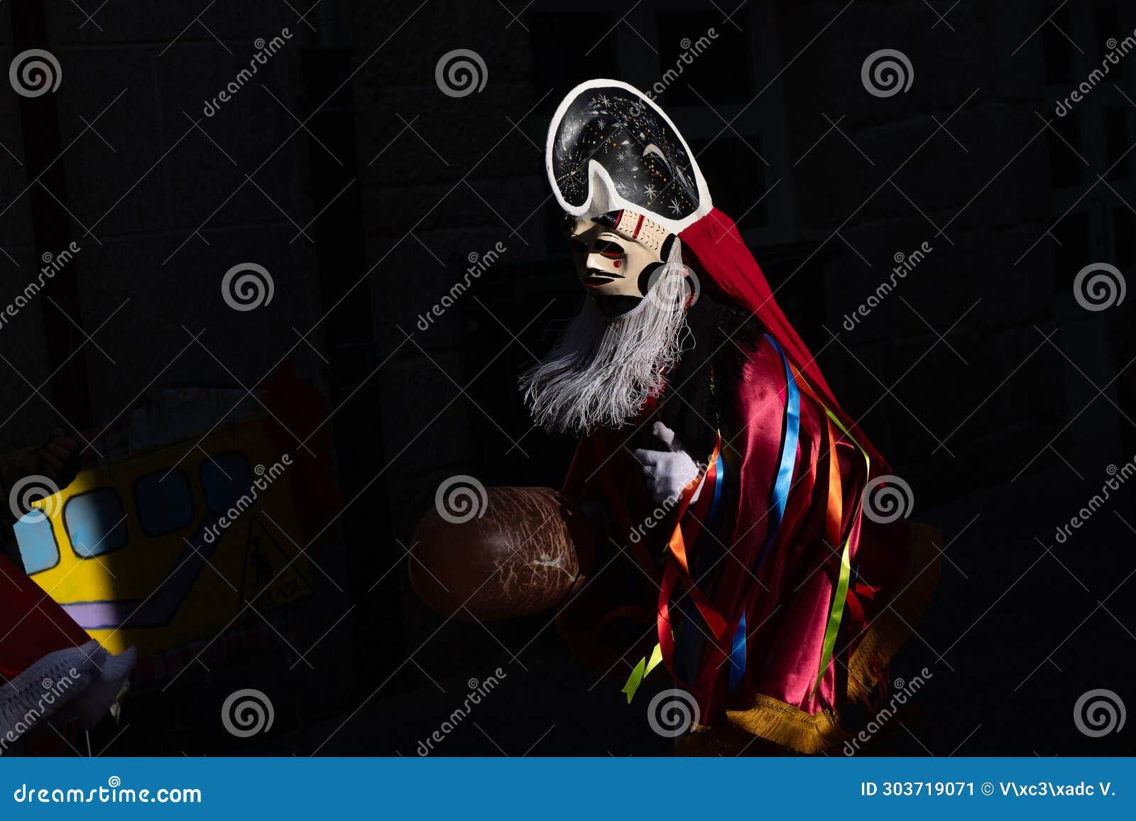 pantalla the traditional carnival mask. one of the most popular carnivals in galicia, entroido de xinzo de limia