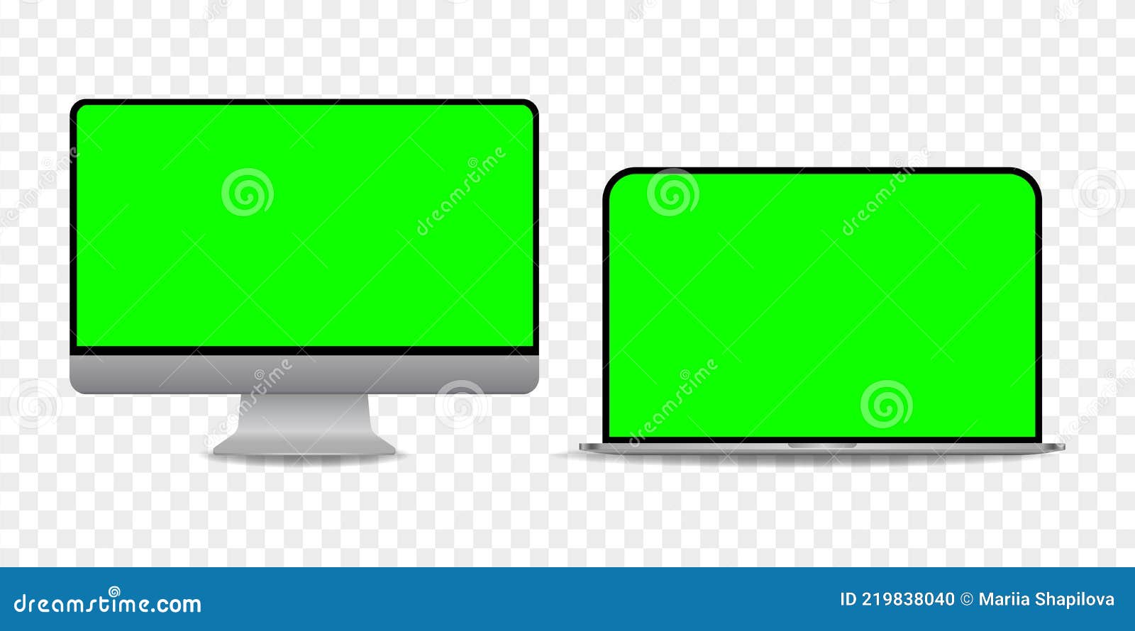 Pantalla Verde Croma Key Background En Laptop Y Pc Ilustración del Vector -  Ilustración de cantidad, realista: 219838040