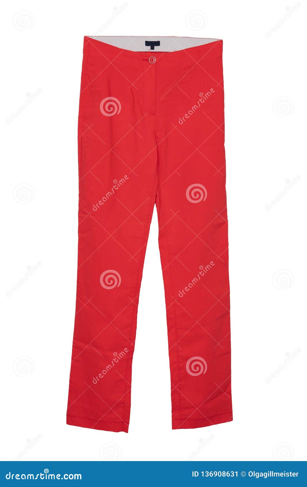Escribe email arrepentirse Y Pantalones Casuales De Womenâ€™s Pantalones Rojos Femeninos Elegantes Para  Mujer En El Fondo Blanco Aislado Imagen de archivo - Imagen de fashionable,  conjunto: 136908631
