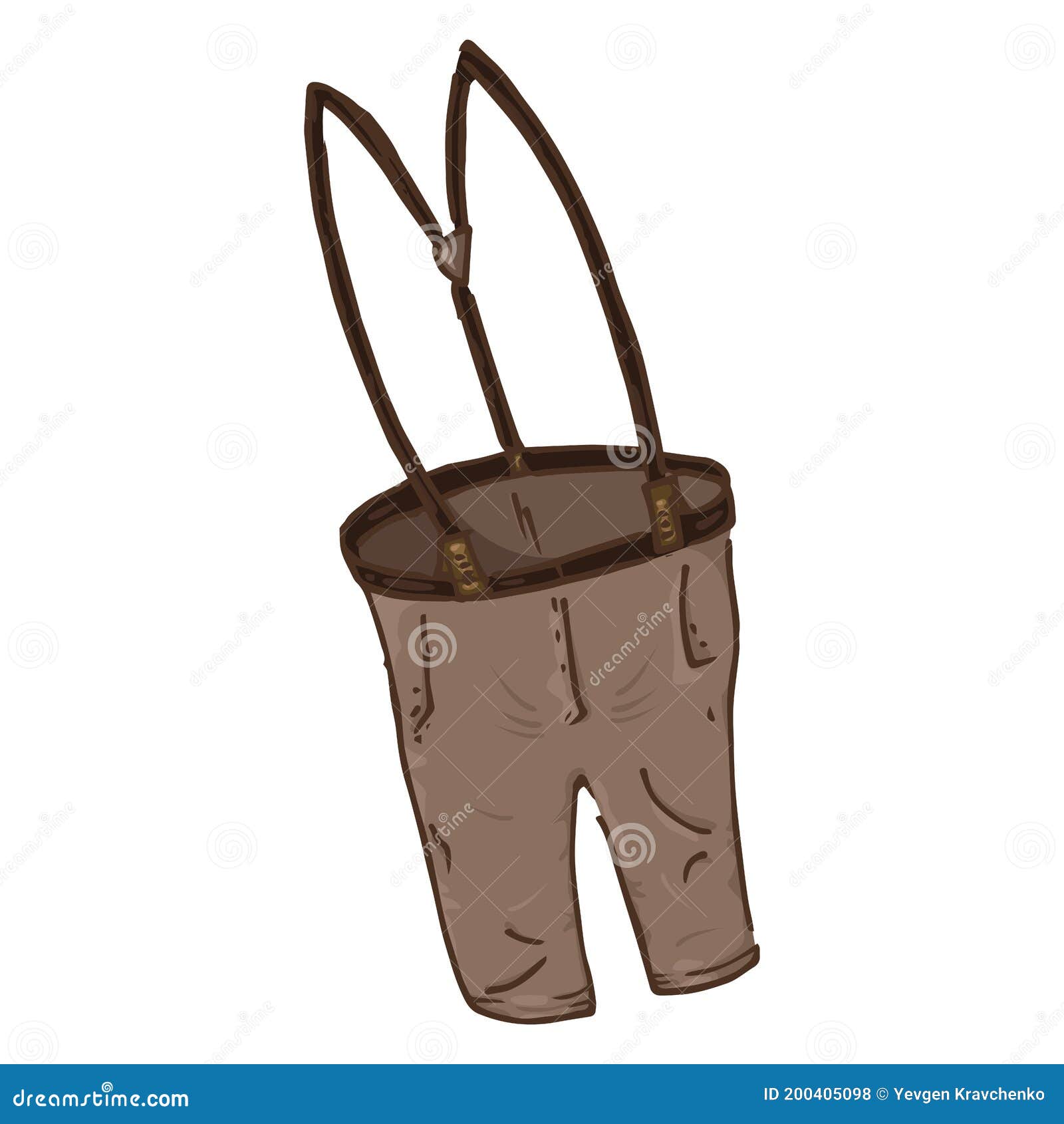 Pantalones Con Tirantes. Ilustración Vectorial De Pantalones De Dibujos  Animados Con Tirantes. Pantalones Y Suspensores De Niños D Ilustración del  Vector - Ilustración de lineal, ligas: 200405098