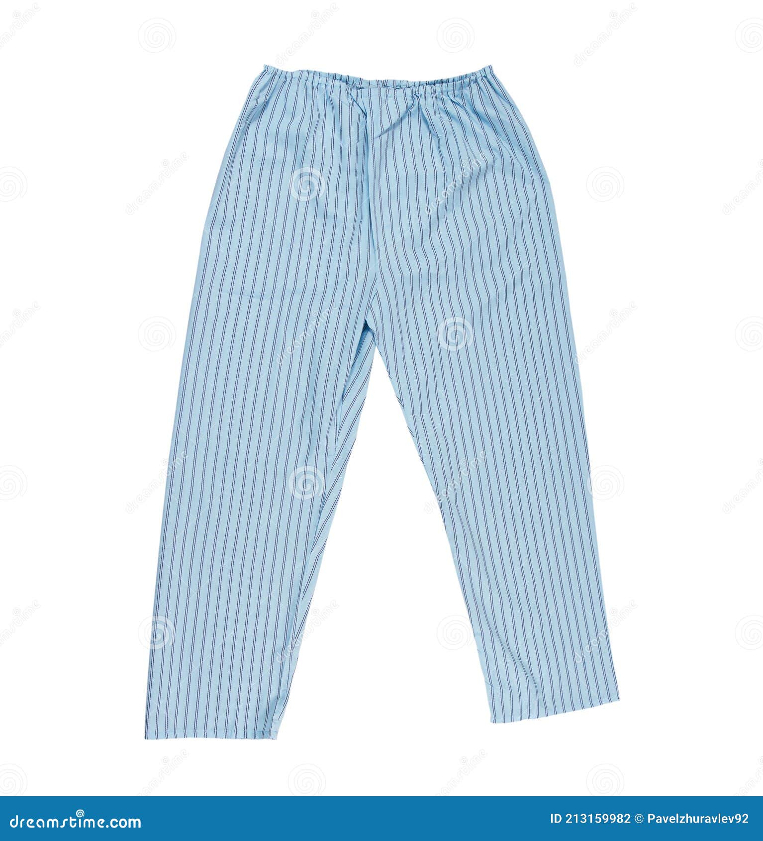 Pantalones De Dormir Aislados. Pantalones De Pijama Para Mujer De Color Azul Aislado En Vista Superior Foto de archivo - de ropa, tela: 213159982