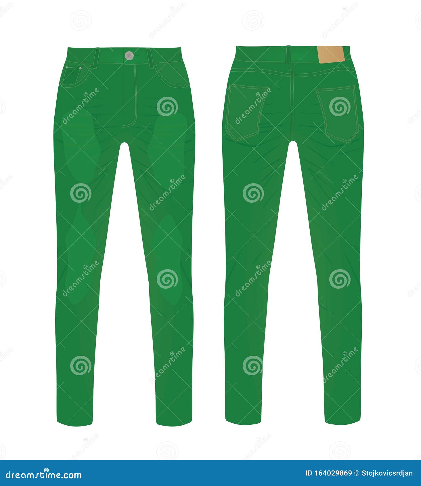 Pantalones verdes de denim ilustración del vector. Ilustración de hombre -  164029869