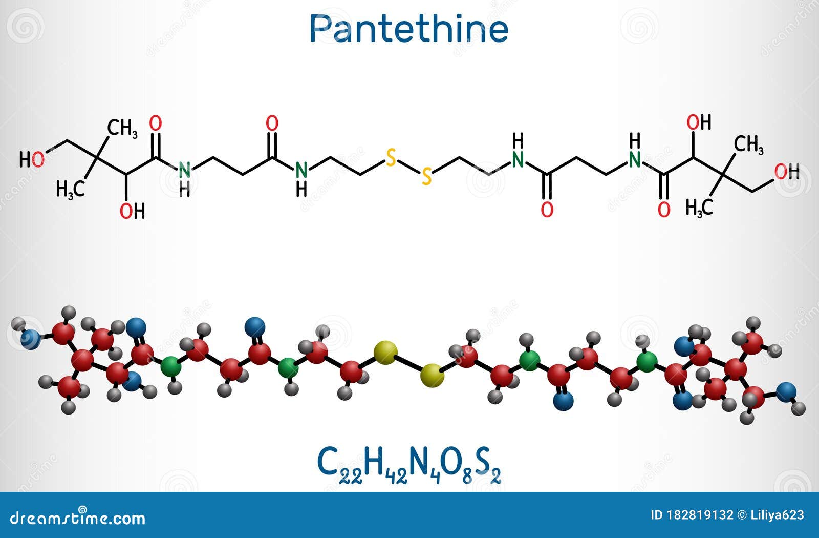 pantethine, ÃÂo-enzyme pantethine, bis-pantethine molecule. it is is dimeric form of pantetheine. is supplement for lowering blood