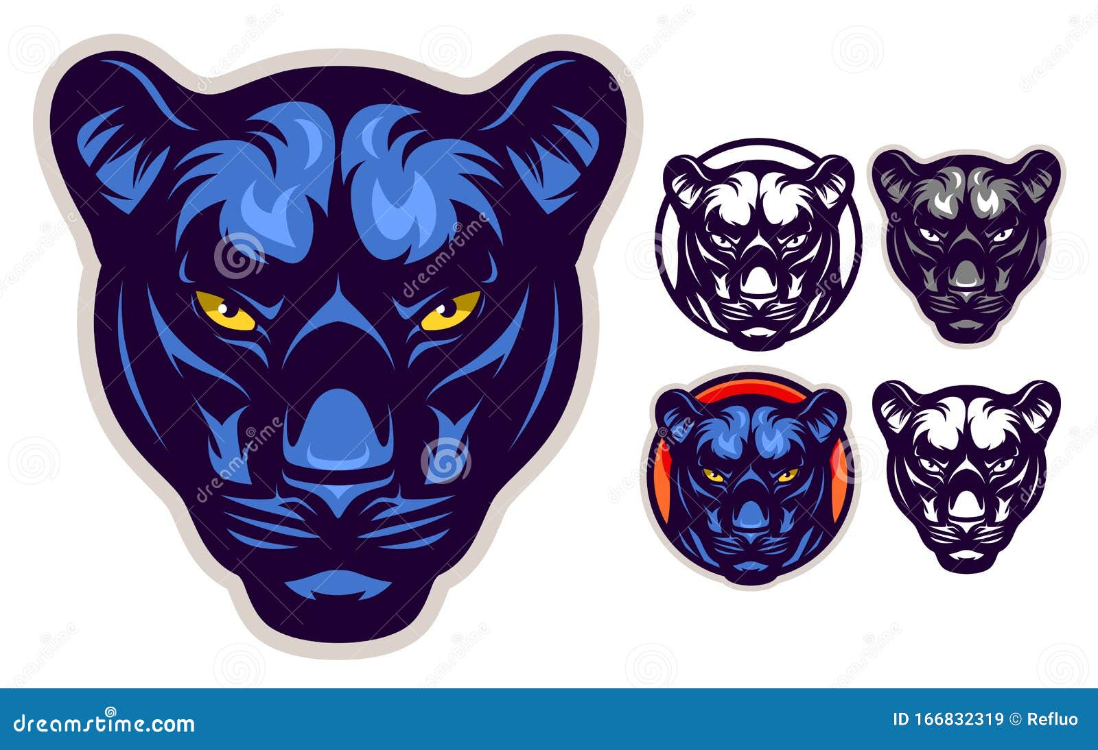 Panther Head Emblem Stock Vector Illustration Of Variations 166832319