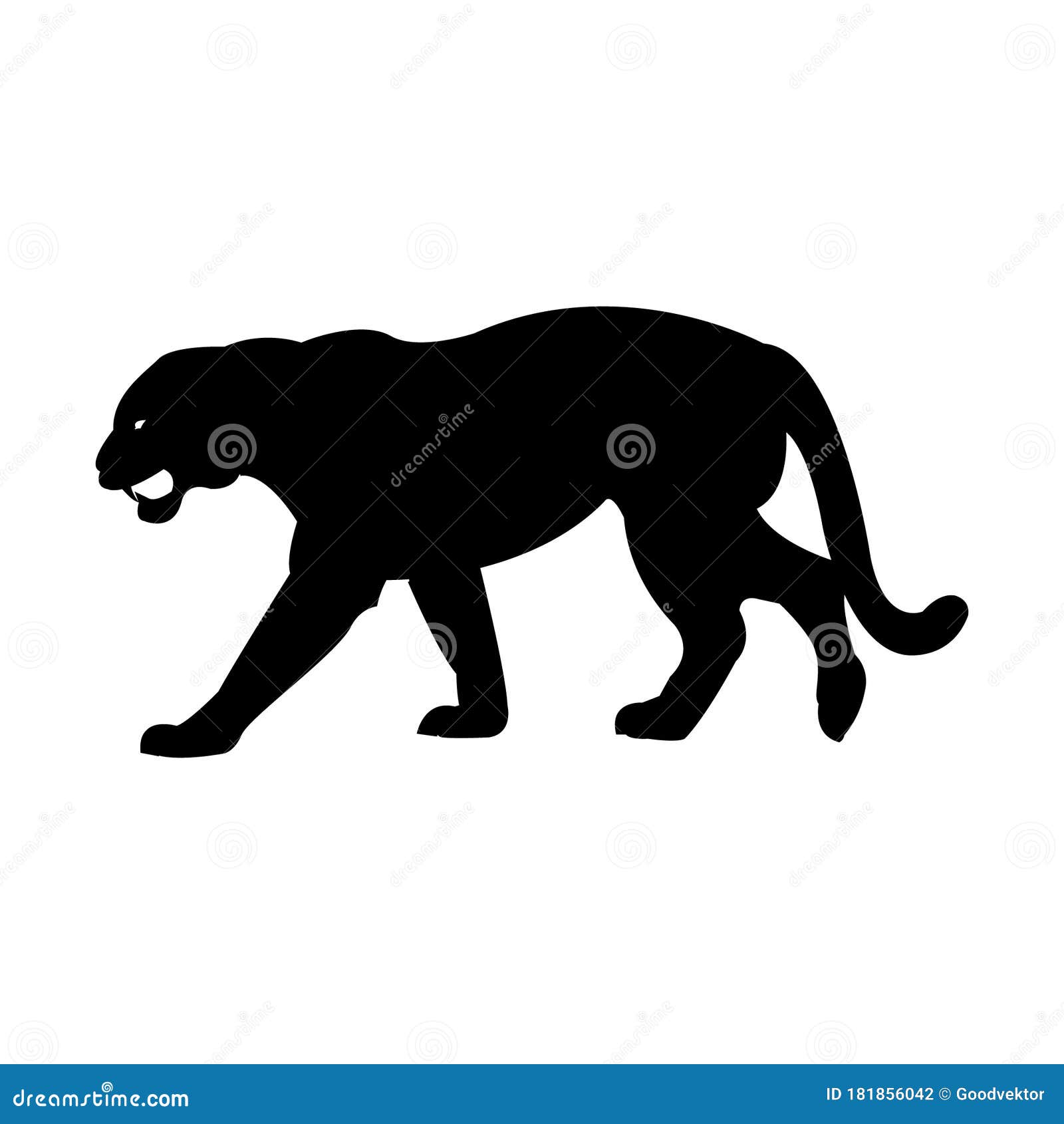 Panther Leopard Hunter Dark Silhouette Animal Africa, Jaguar Hunter Run  Dangerous Mascot Stock Vector - Illustration of illustrations, black:  181856042
