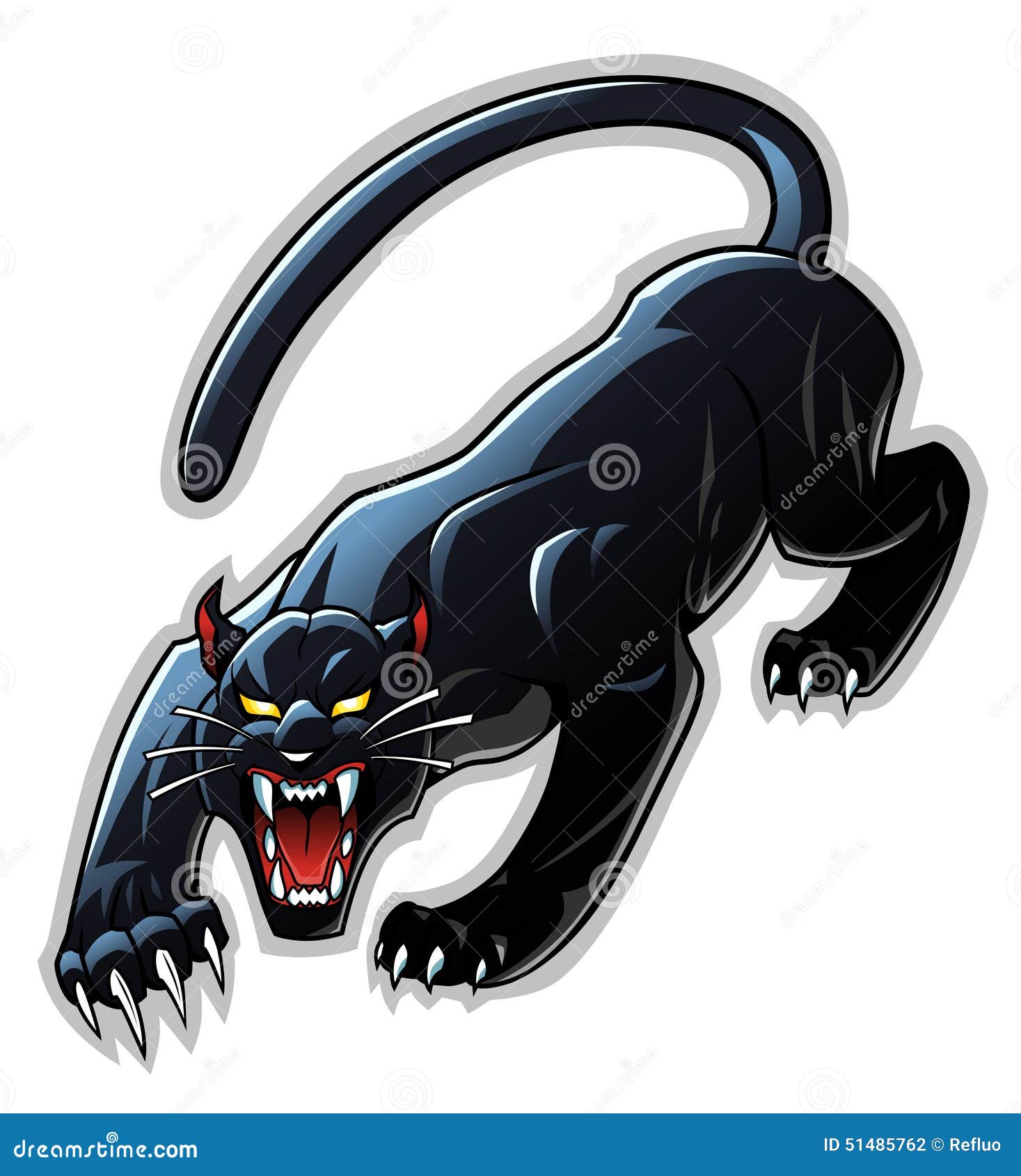 Panther mascot stock vector. Illustration of crazy, jaguar - 51485762