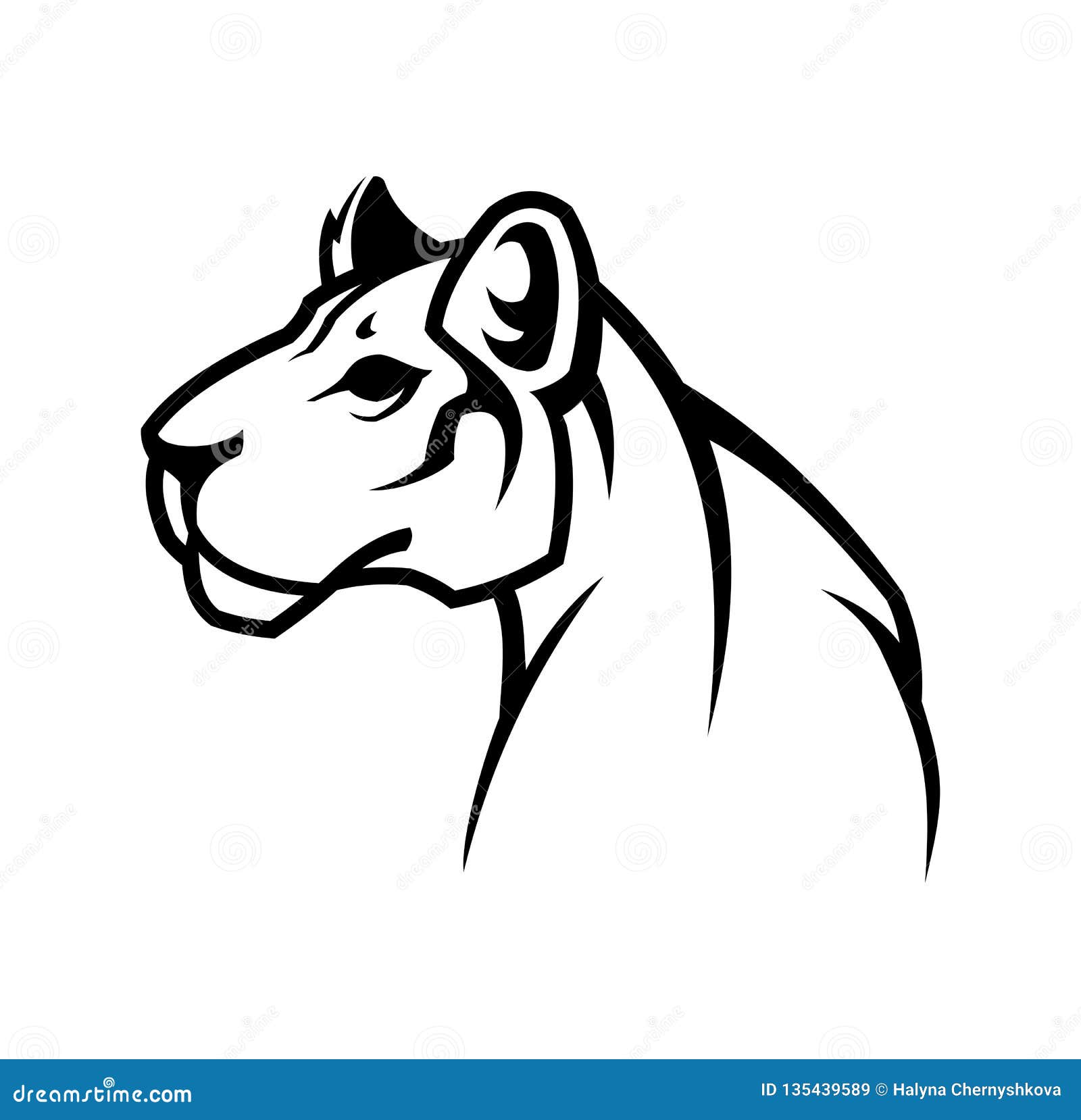 panther outline silhouette. puma or lioness icon