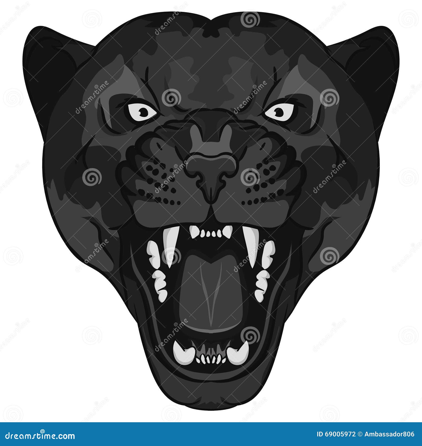 panther portrait. angry wild big cat