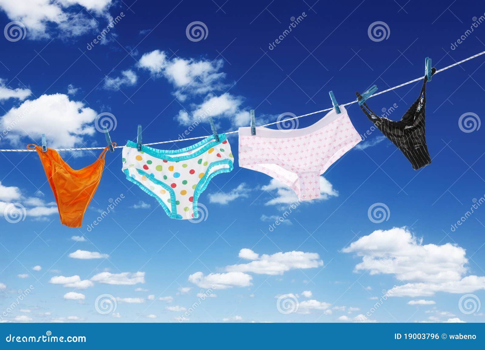 Panties on a clothes line stock photo. Image of female 19003796