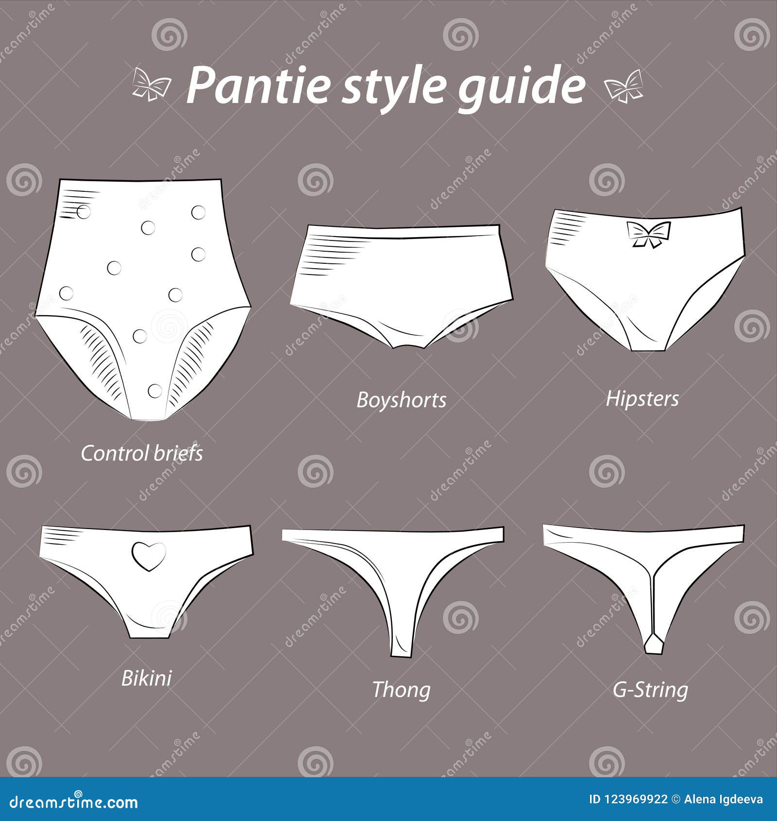 Panties collection stock vector. Illustration of cartoon - 123969922