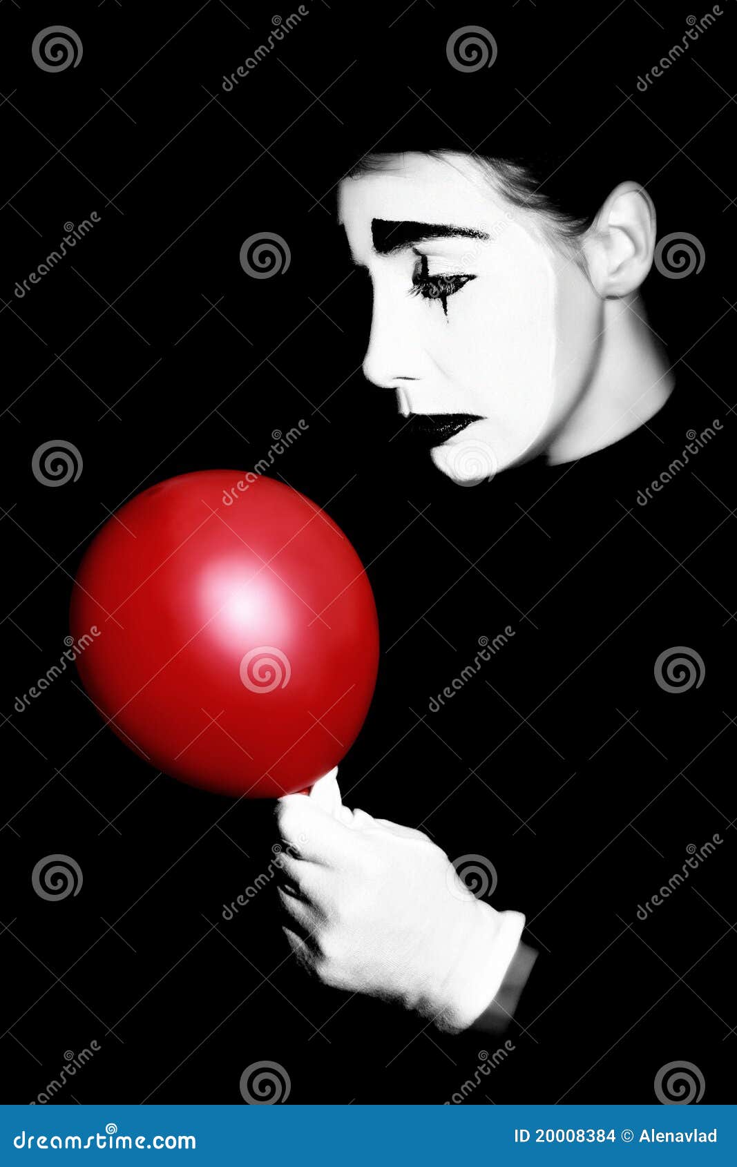 pantomime. sad mime performer