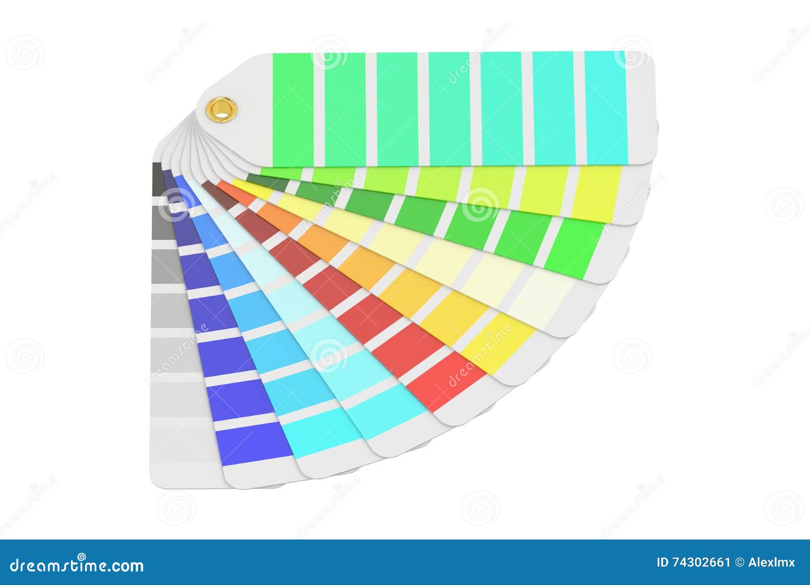 pantone color palette guide, 3d rendering