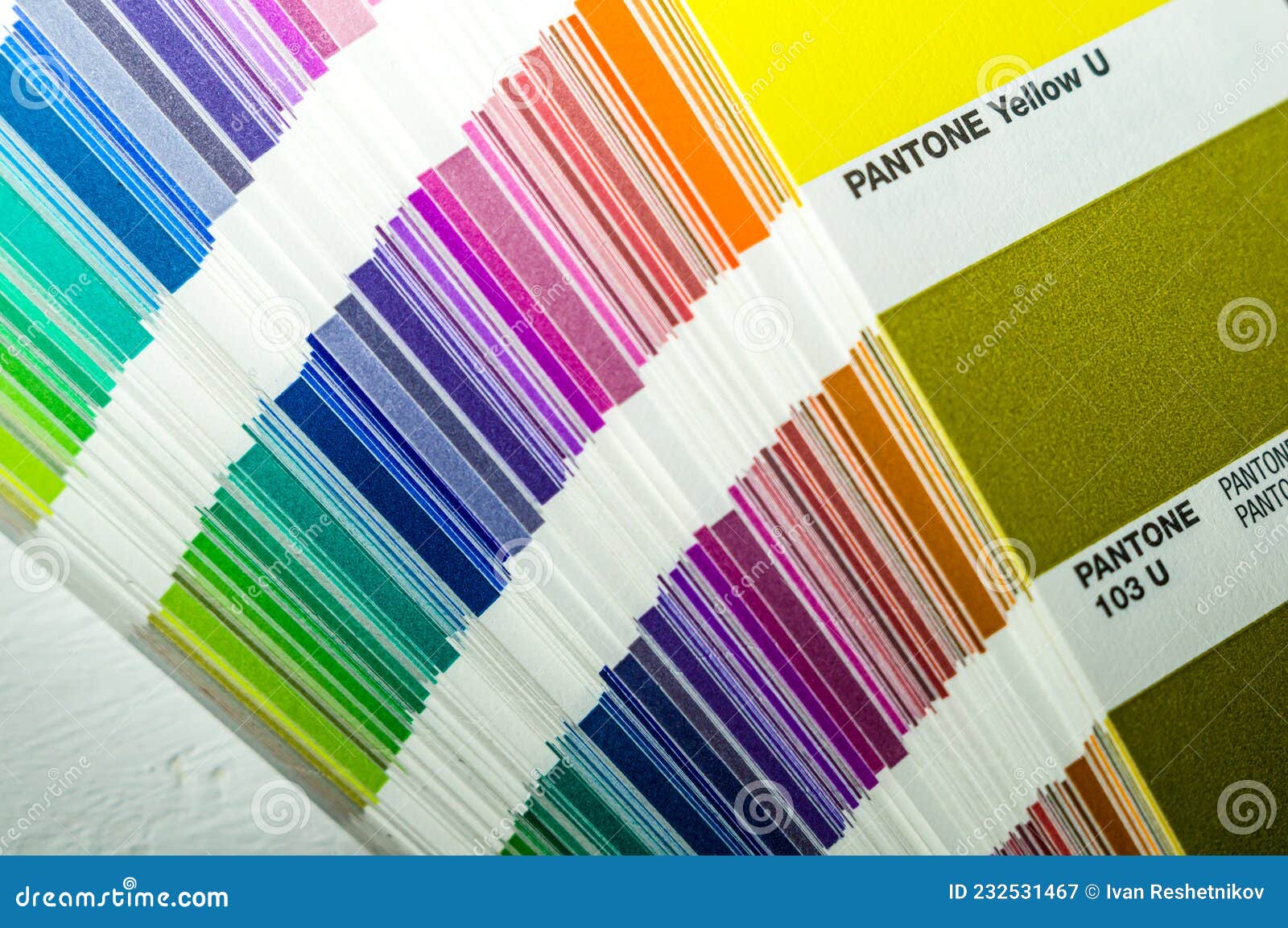 Pantone System. Color Samples. Color Palette. Cardboard Cards with