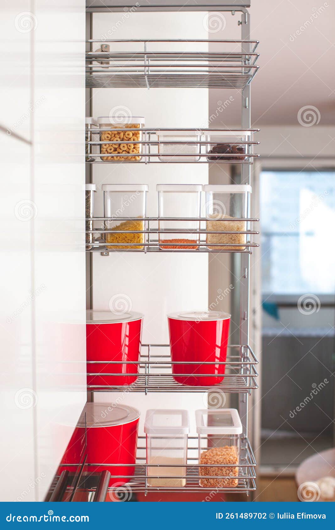 Order in the Kitchen. Storage System. Stock Photo Image of prepping
