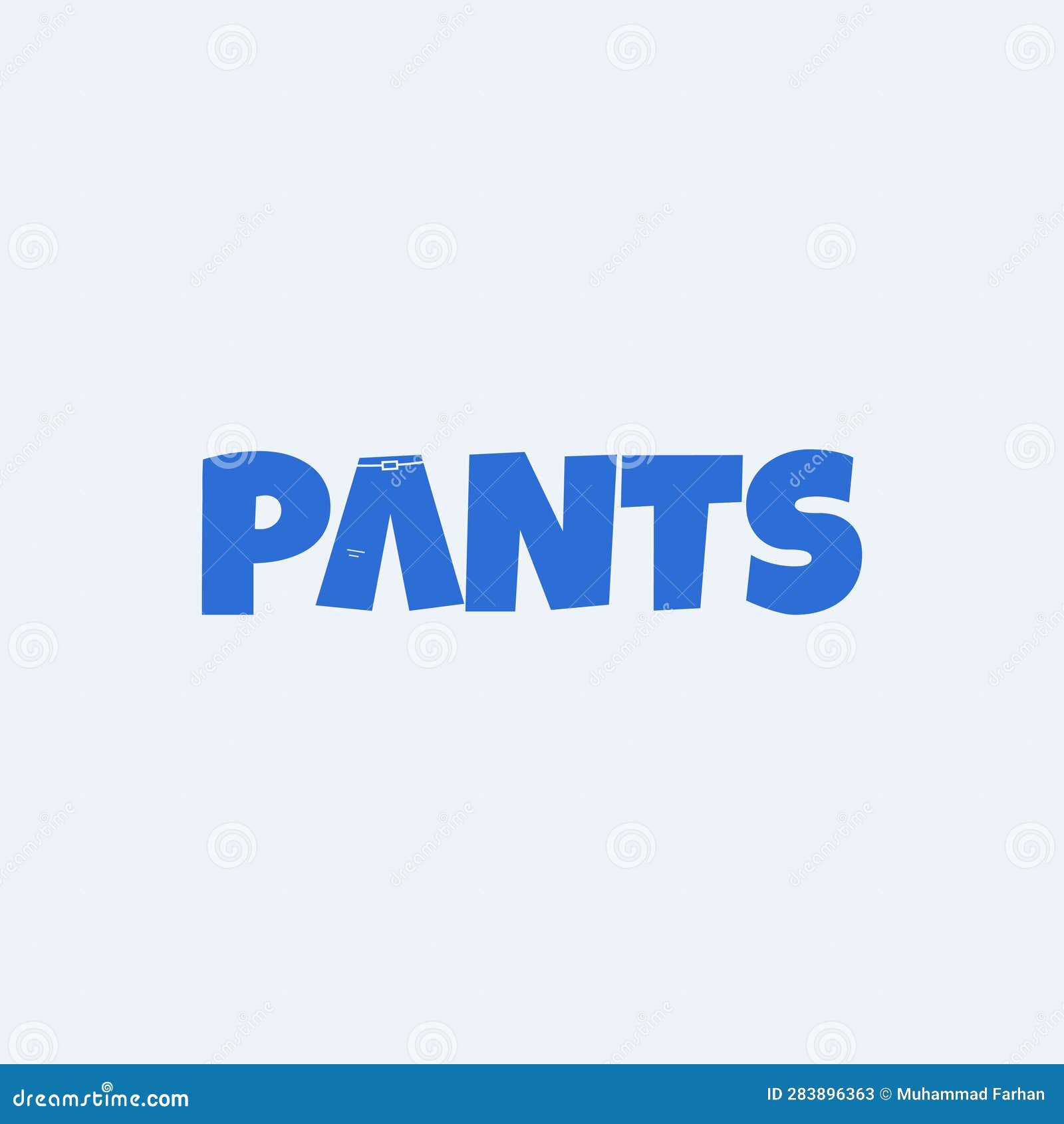 Pants Wordmark Logo Graphic Design Stock Vector Illustration of