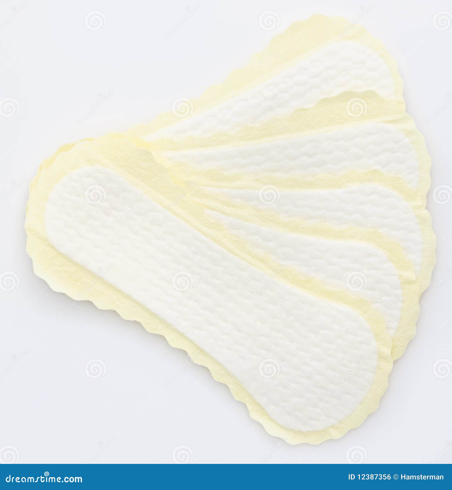 panty liners with yellowish wrap-around wings