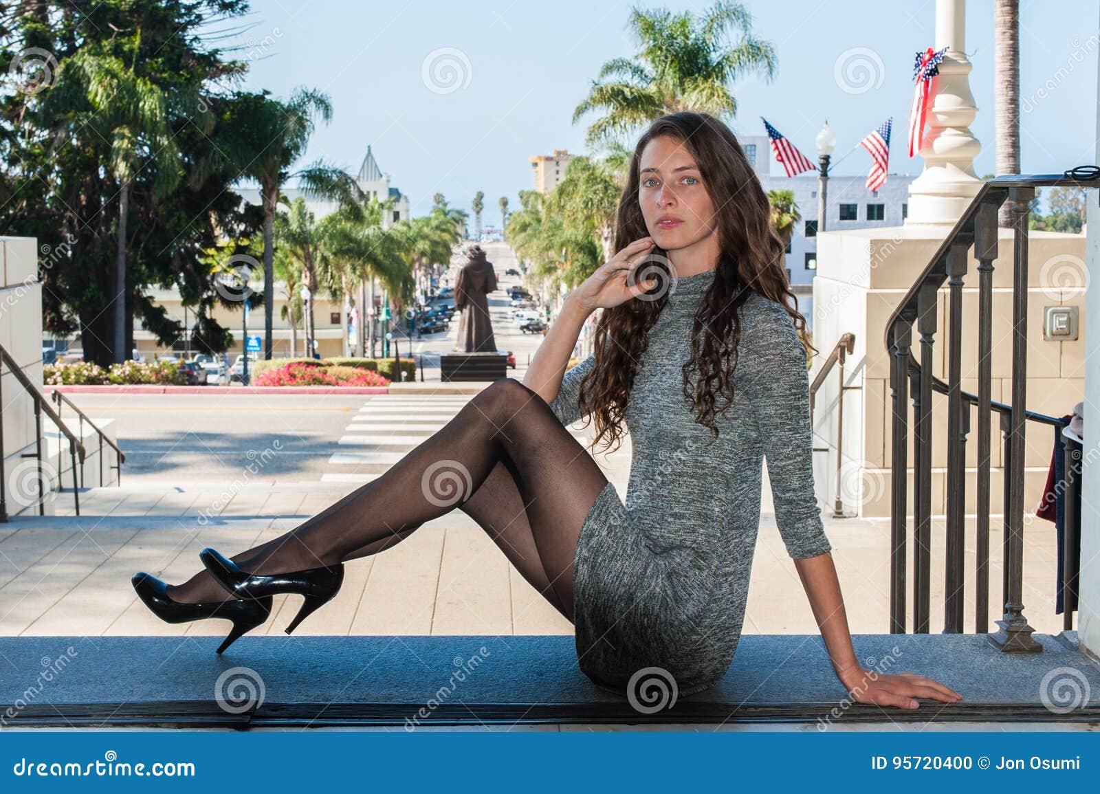 Pantyhose at street level. stock photo. Image of beautiful - 95720400