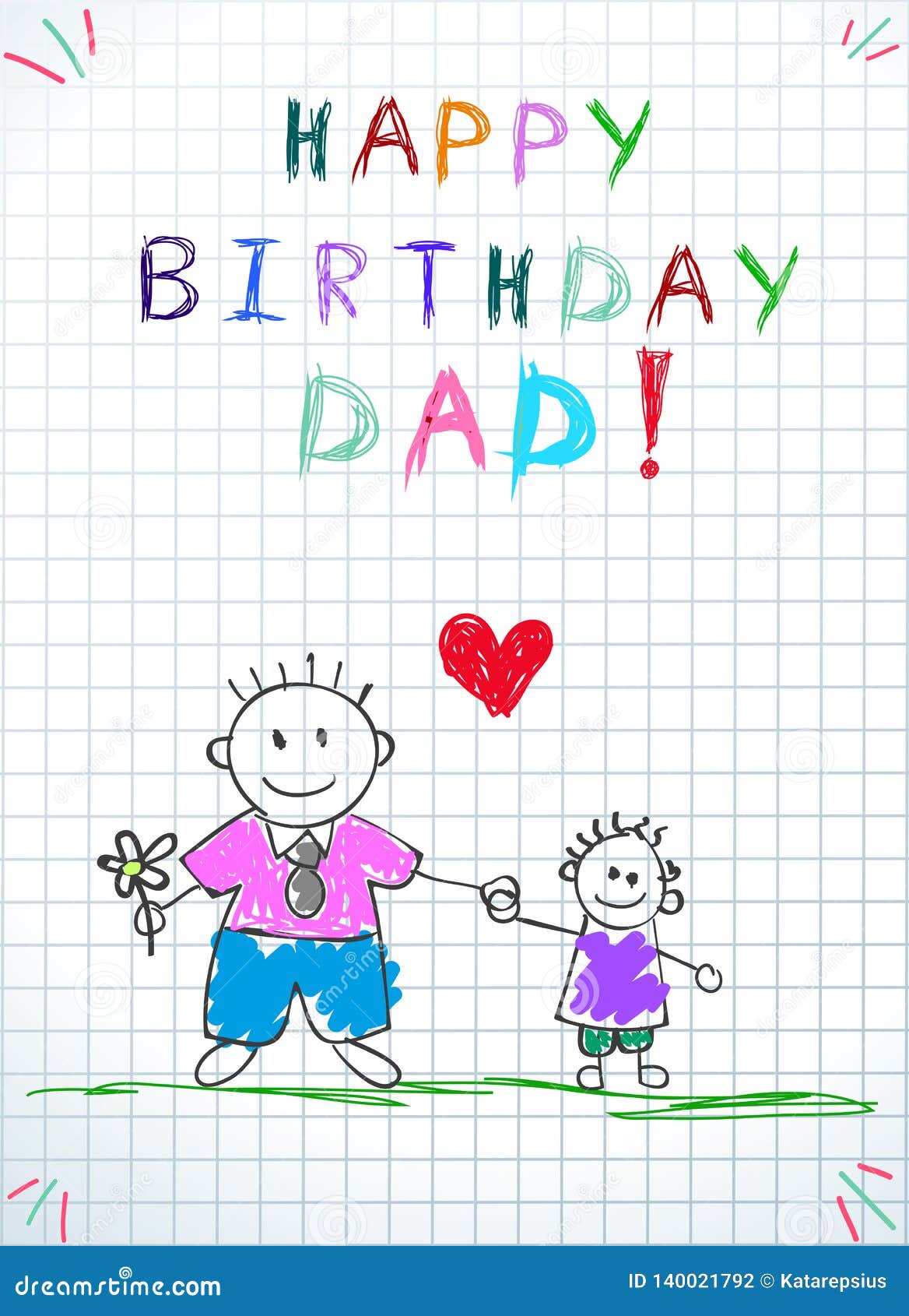 Papá Del Feliz Cumpleaños Los Niños Dan El Ejemplo Exhausto Stock de  ilustración - Ilustración de muchacho, lindo: 140021792