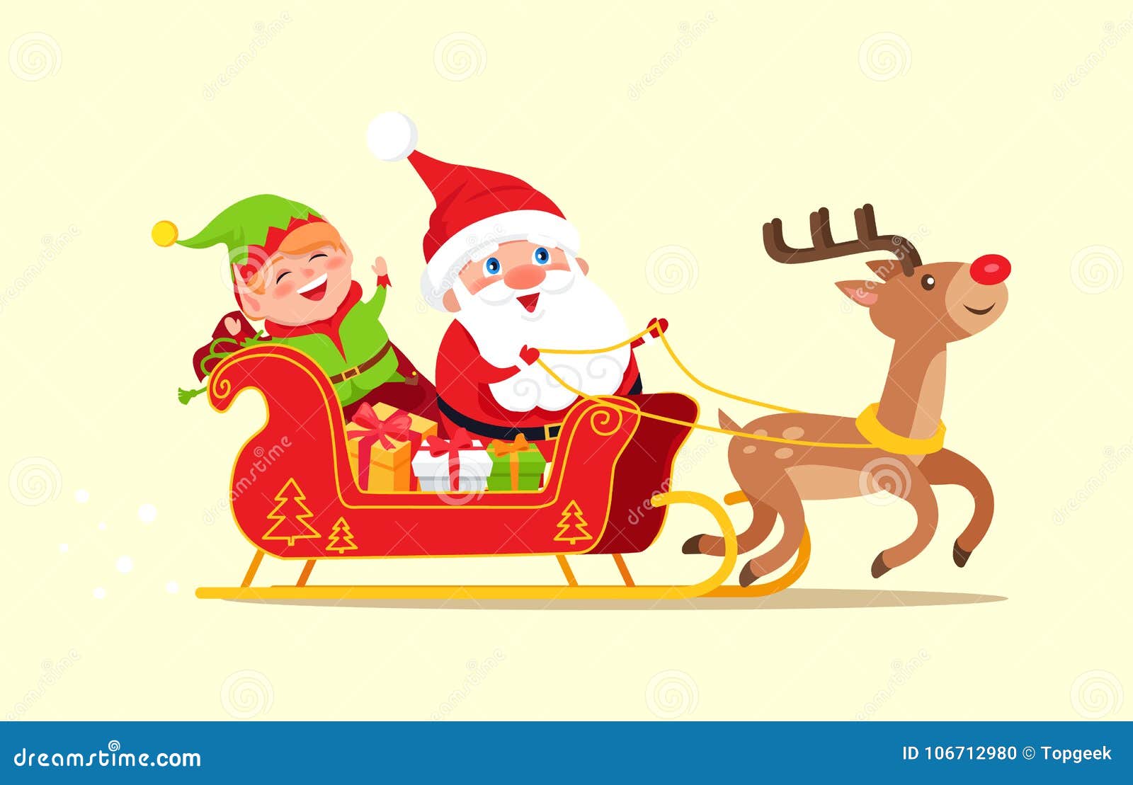 Papá Noel Y Personajes De Dibujos Animados Del Duende Que Montan En Trineo Ilustración del Vector - Ilustración de feliz, historieta: 106712980 Papá Noel Y Personajes De Dibujos Animados Del Duende Que Montan En Trineo Ilustración del Vector - Ilustración de feliz, historieta: 106712980