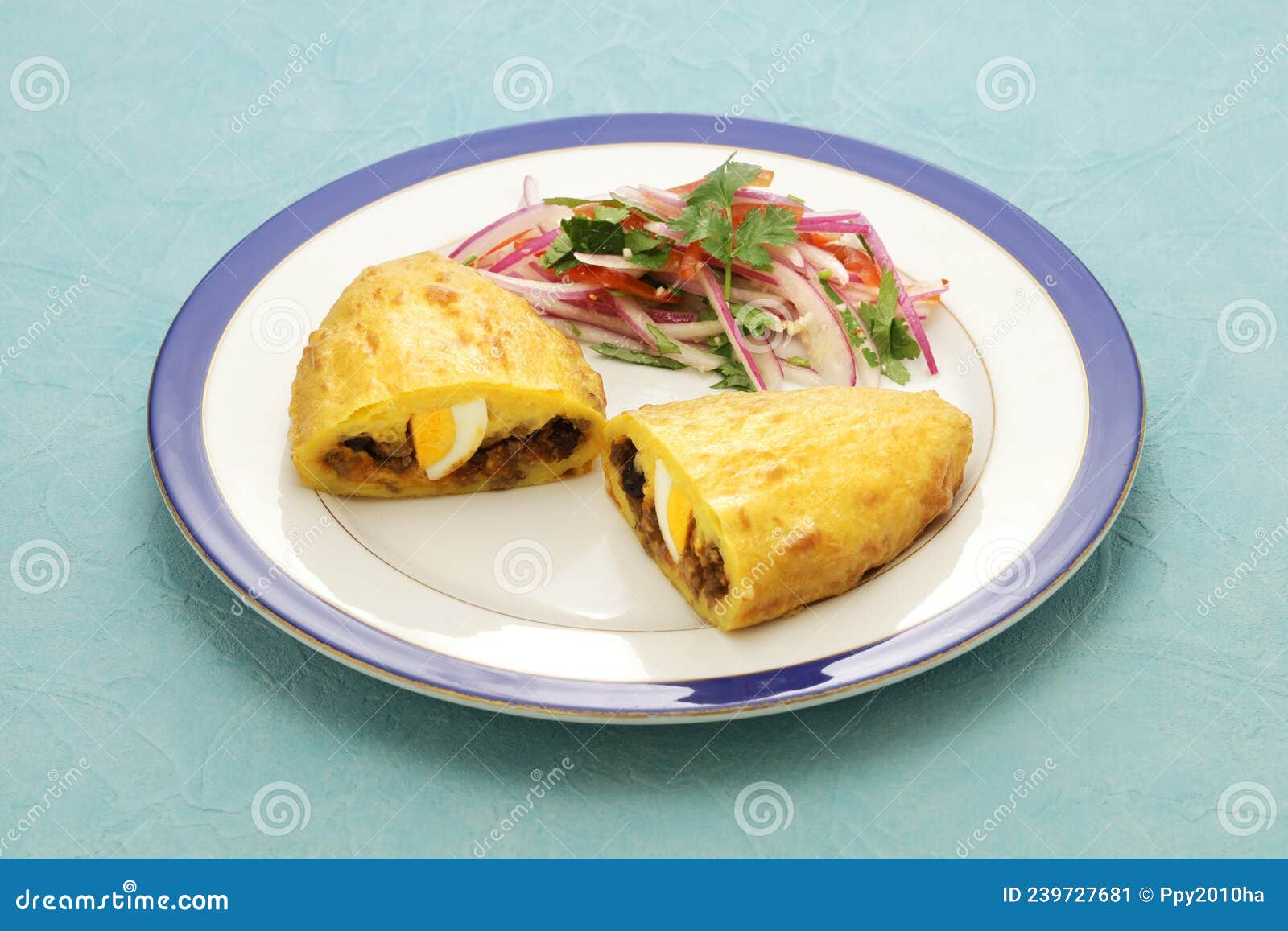 Papa Rellena, Peruvian Stuffed Potatoes Stock Image Image of black