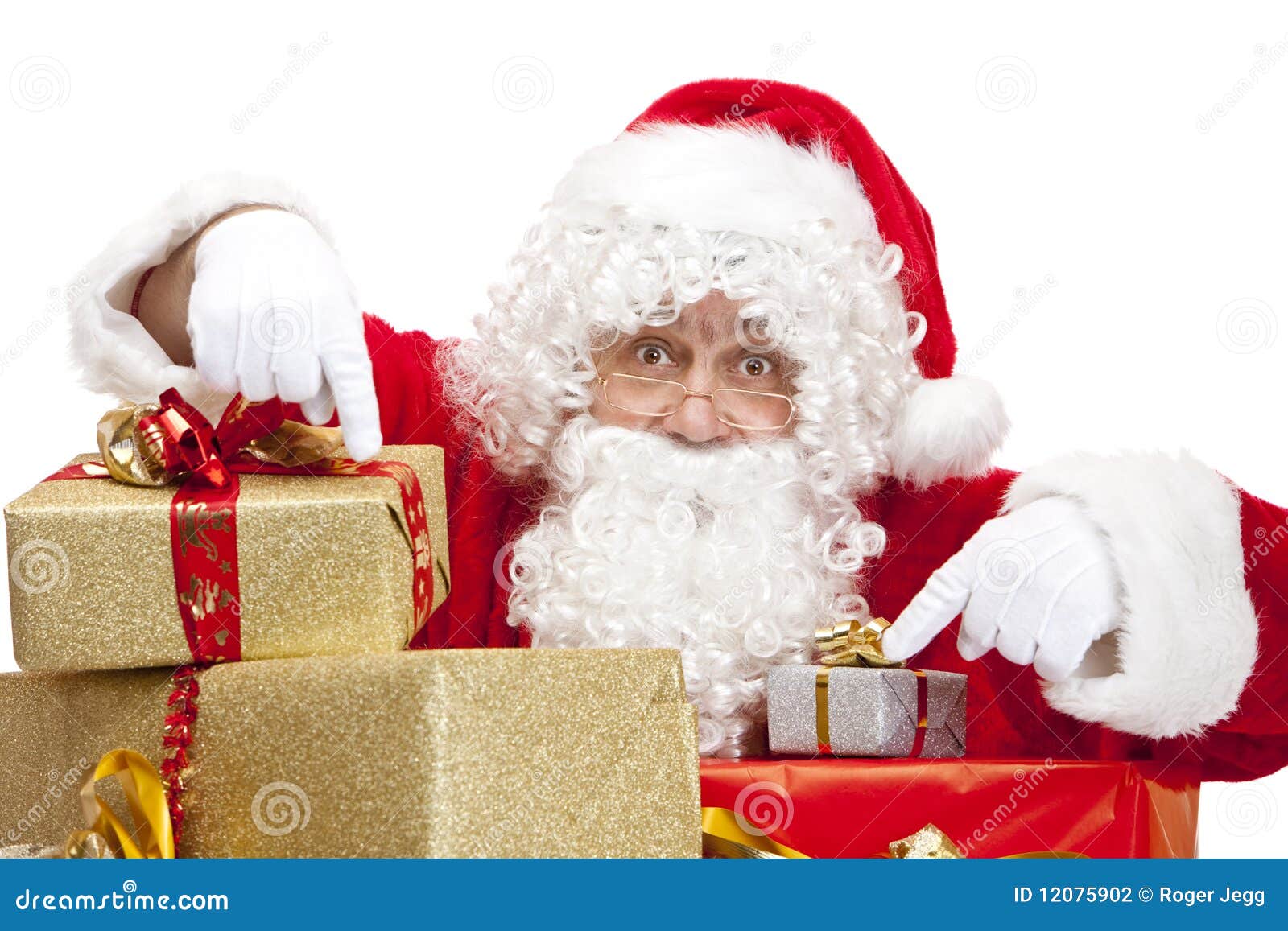 Papai Noel Que Aponta Em Caixas De Presente Do Natal Foto de Stock - Imagem de homem, natal: 12075902 Papai Noel Que Aponta Em Caixas De Presente Do Natal Foto de Stock - Imagem de homem, natal: 12075902
