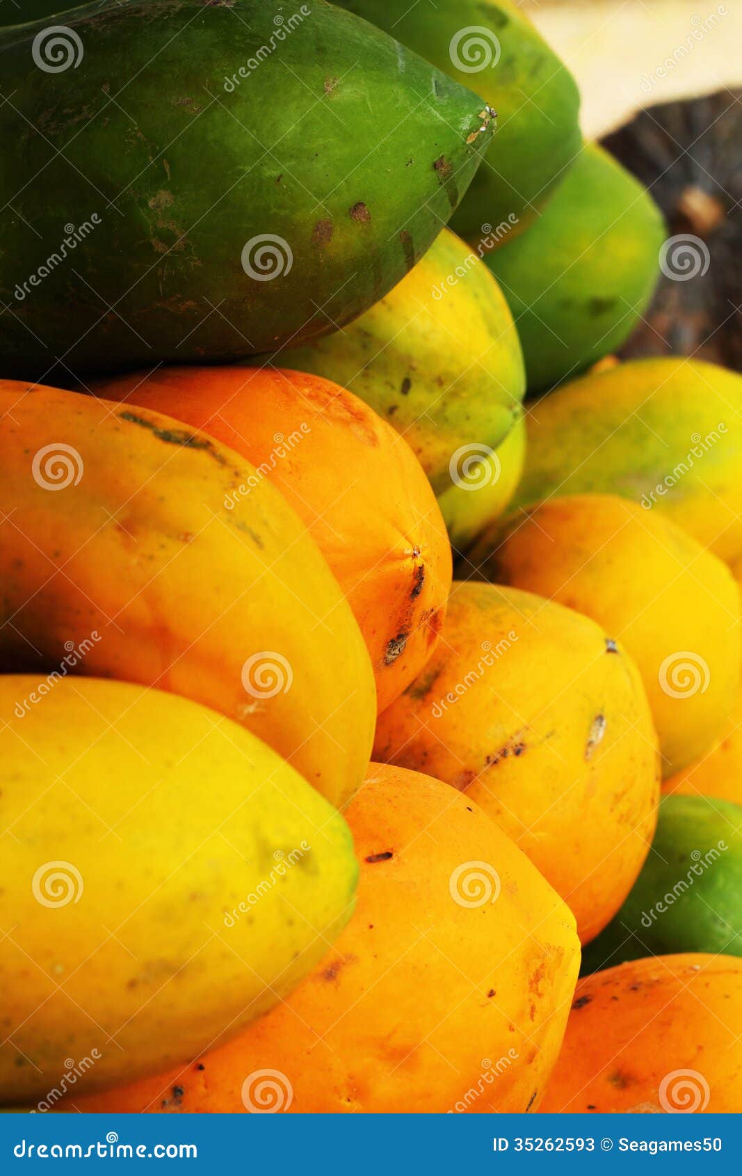 Papaya fruit in the market stock image. Image of beautiful 35262593