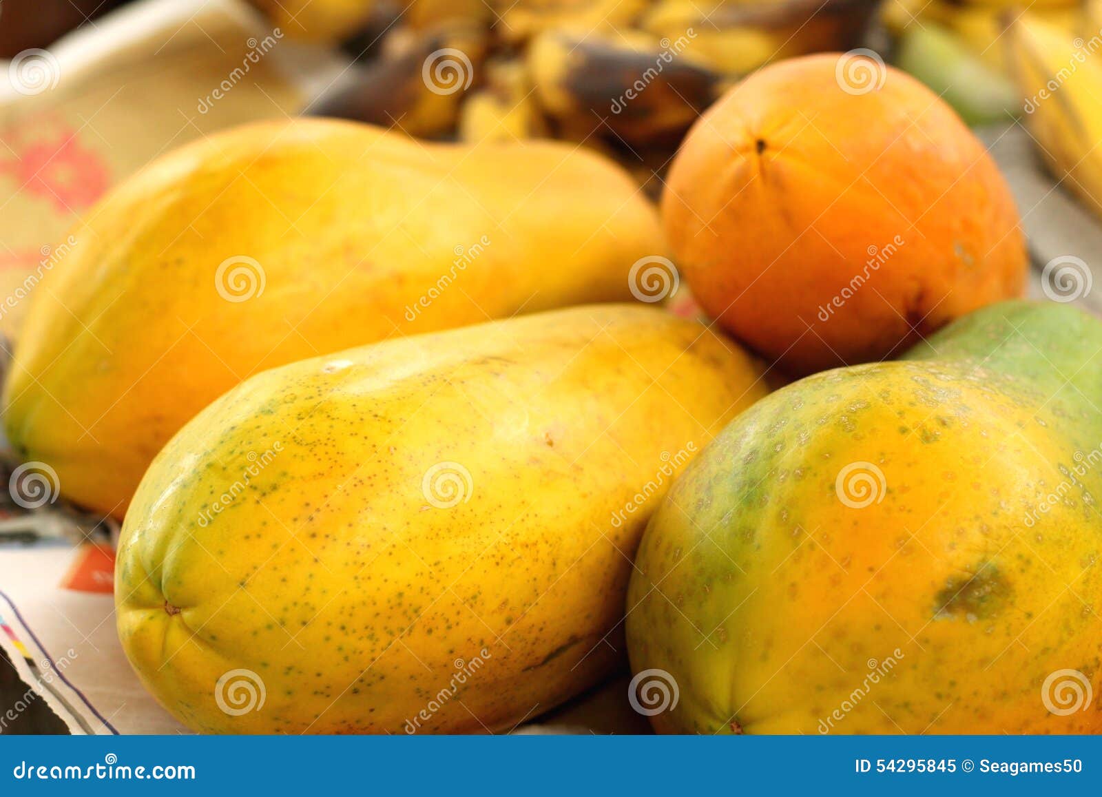 Papaya fruit in the market stock image. Image of healthy 54295845